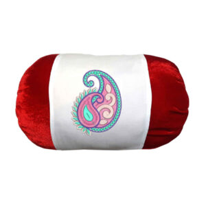 Fluwelen Rolkussen Angela – Rood Paisley