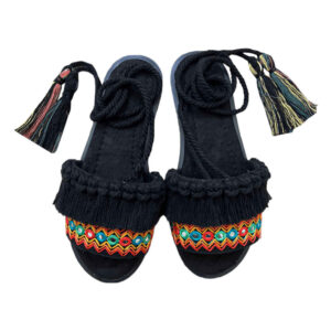 Slingback Macramé Sandalen Sahel – Navy Blauw