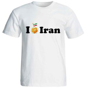 Iran Trots T-shirt Model Typografie – Wit