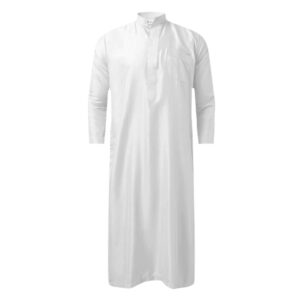 Witte Emirati-Stijl Thawb voor Mannen – Arabisch Gewaad