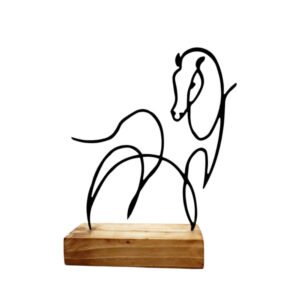 Metalen Minimalistisch Beeldhouwwerk Sculptuur Paard