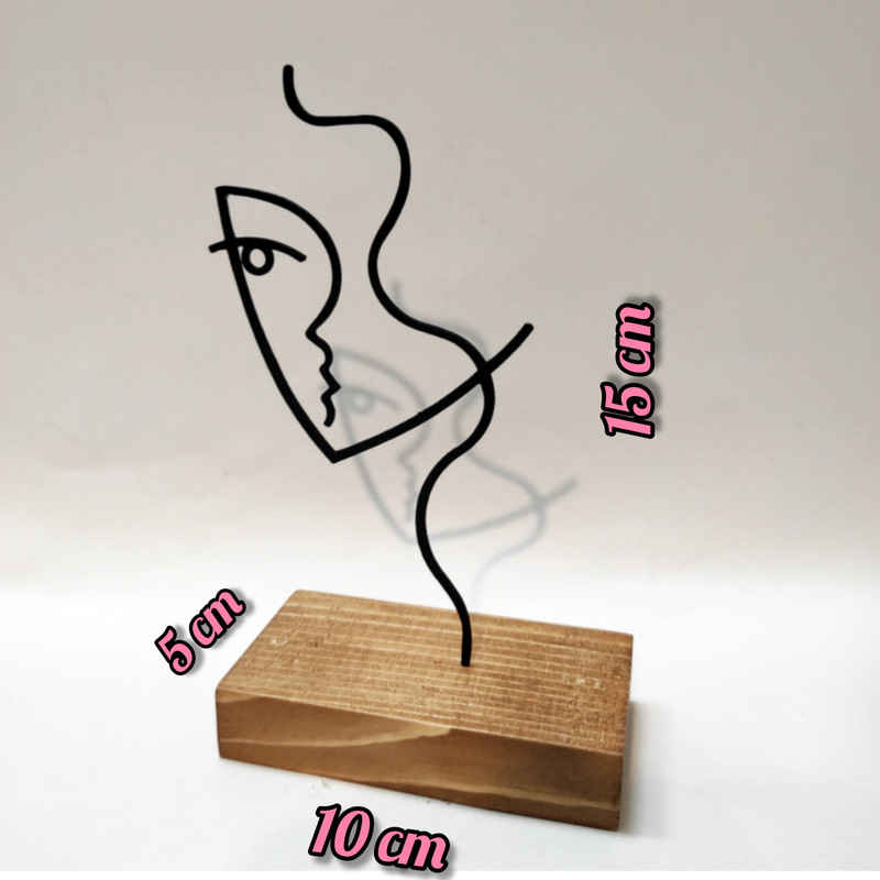 Metalen Minimalistisch Beeldhouwwerk Sculptuur Mooi Meisje