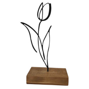 Metalen Minimalistisch Beeldhouwwerk Sculptuur Tulp Bloem