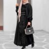 Stijlvolle Abaya voor Dames Elegant Zwart met Glanzende Pailletten