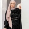 Stijlvolle Abaya voor Dames Elegant Zwart met Glanzende Pailletten