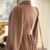 Traditionele Bruine Abaya – Effen Design