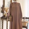 Traditionele Bruine Abaya – Effen Design