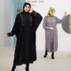 Stijlvolle Vlinder Abaya voor Moslimvrouwen – Zwarte Kreukstof
