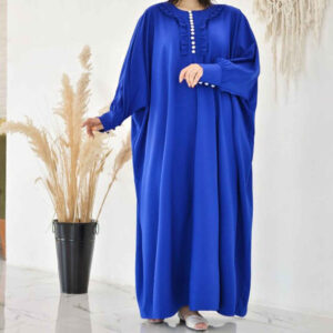 Stijlvolle Abaya voor Moslimvrouwen met Zachte Kreukstof