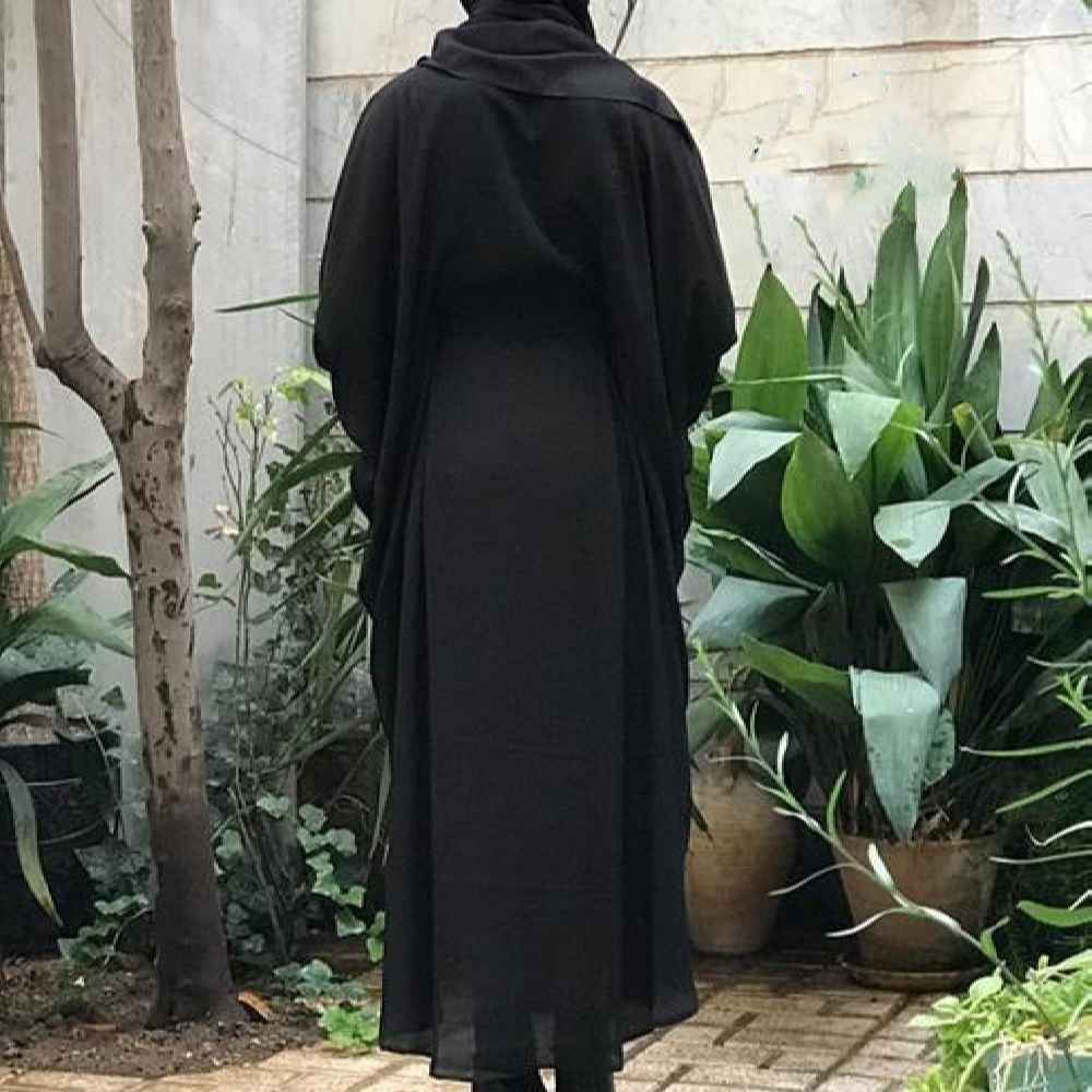Traditionele Vlinder Abaya voor Moslimvrouwen – Zachte Kreukstof