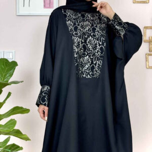 Stijlvolle Vlinder Abaya voor Dames – Zachte Kreukstof