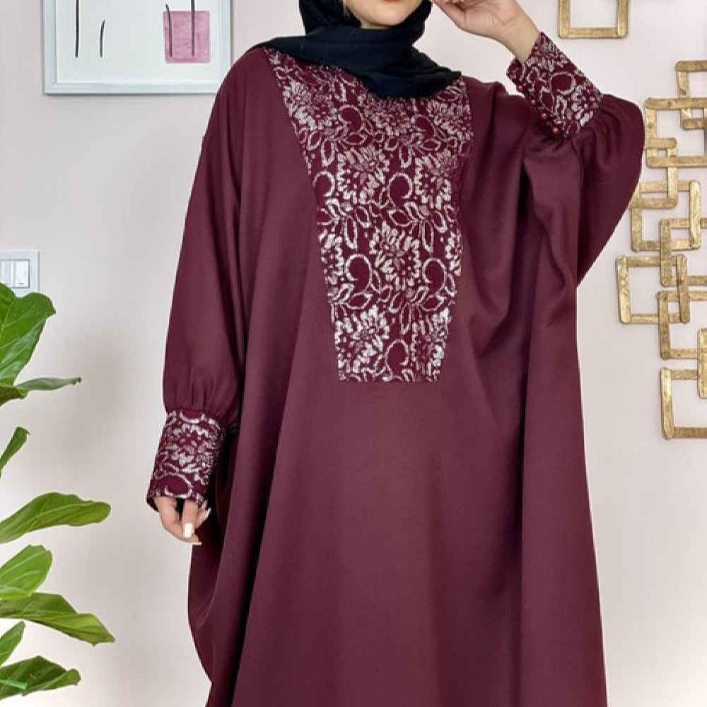 Stijlvolle Vlinder Abaya voor Dames – Zachte Kreukstof