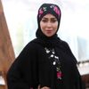 Stijlvolle Vlinder Abaya voor Moslimvrouwen – Zachte Zwarte Kreukstof