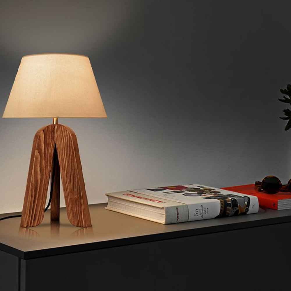 Accent Houten Tafellamp Handgemaakt Messina