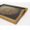 Etnisch Iraans houten dienblad - Rechthoekig dienblad met mandala-bloemenpatronen