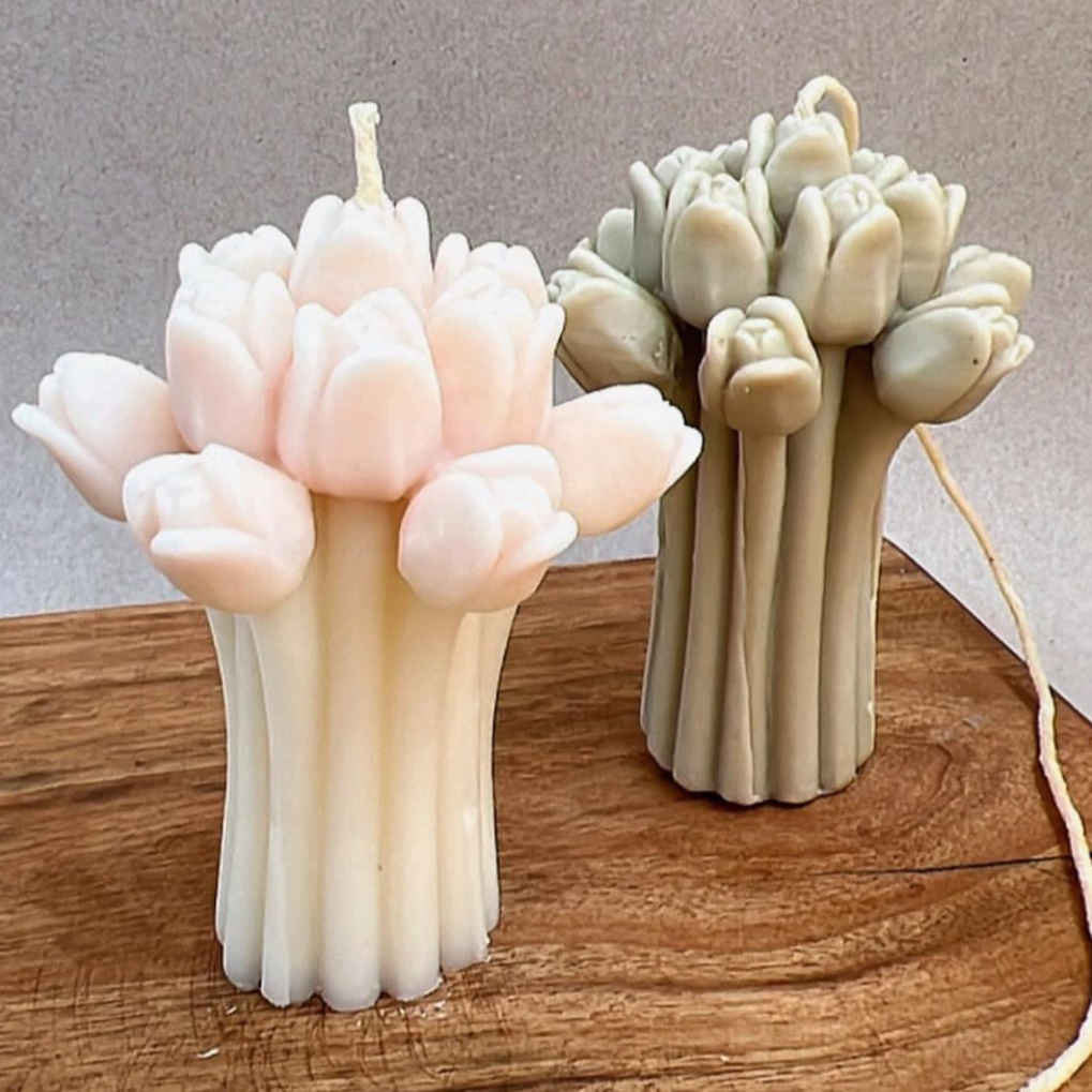 Tulpenboeket Siliconen Kaarsenmal