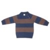 Gebreide Babypullover – Model Shahin Blauw Gestreept