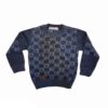 Gebreide Babypullover – Model Parasto Navy Ruit