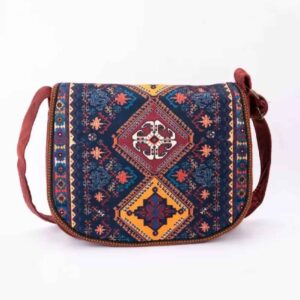 Handgemaakte Crossbody Schoudertas met Geometrisch Ontwerp