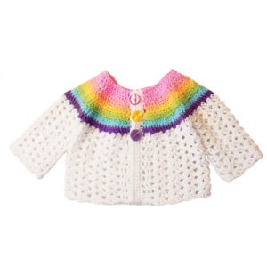 Gebreide Babypullover – Model Satin Wit