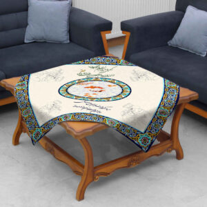 Fluwelen Tafelkleed – Perzische Kalligrafie Geïnspireerd Design Nowruz