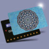 Perzische Creditcard Sticker — Blauw Bloemmotief