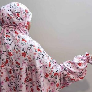 Islamitische Namaz Chador met Mouwen voor Vrouwen – Ideaal voor Gebed – Bloemenpatroon Sahar
