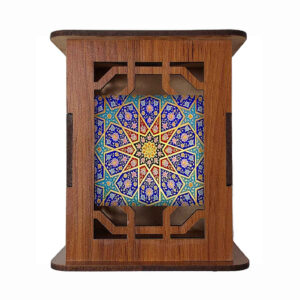 Boostan Motif – Traditionele Perzische Houten Pennenhouder voor Bureau