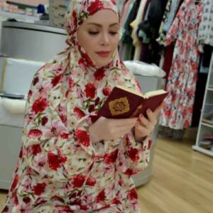 Islamitische Namaz Chador met Mouwen voor Vrouwen – Ideaal voor Gebed – Bloemenpatroon Bita
