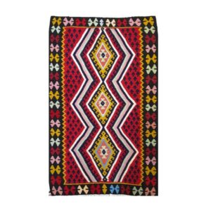 Perzische Kilim Ardabil Handgeweven – Geometrisch Rood – Wollen Accenttapijt
