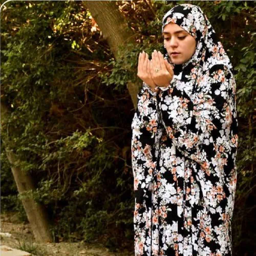 Islamitische Namaz Chador met Mouwen voor Vrouwen – Ideaal voor Gebed – Bloemenpatroon Zara