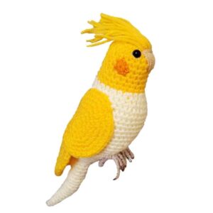 Amigurumi gevulde valkparkiet vogel handgemaakt