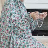 Islamitische Namaz Chador met Mouwen voor Vrouwen – Ideaal voor Gebed – Bloemenpatroon Helma