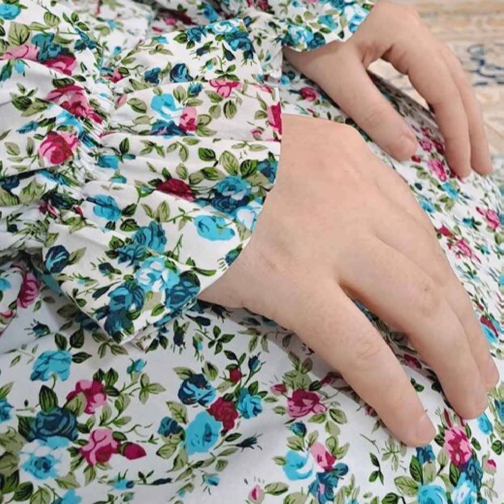 Islamitische Namaz Chador met Mouwen voor Vrouwen – Ideaal voor Gebed – Bloemenpatroon Helma