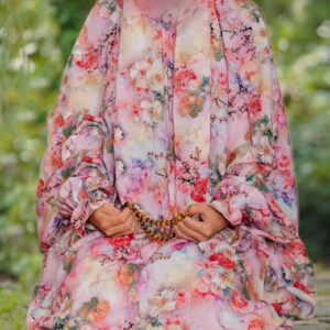Islamitische Namaz Chador met Mouwen voor Vrouwen – Ideaal voor Gebed – Bloemenpatroon Pari