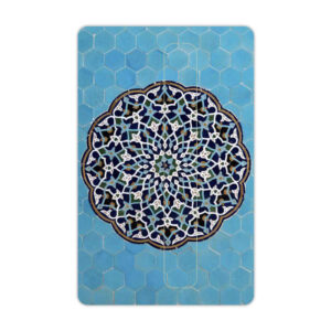 Perzische Creditcard Sticker — Blauw Bloemmotief
