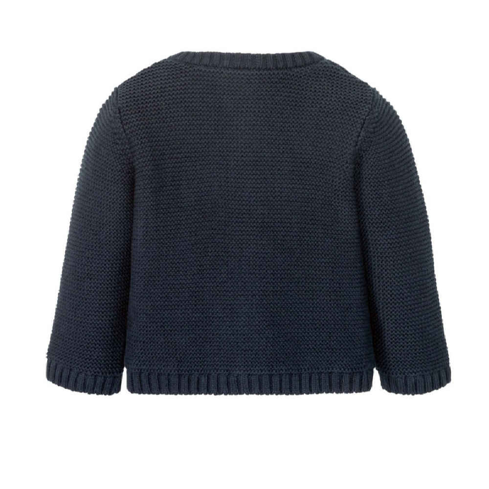 Donkerblauwe Gebreide Babytrui – Model Sina