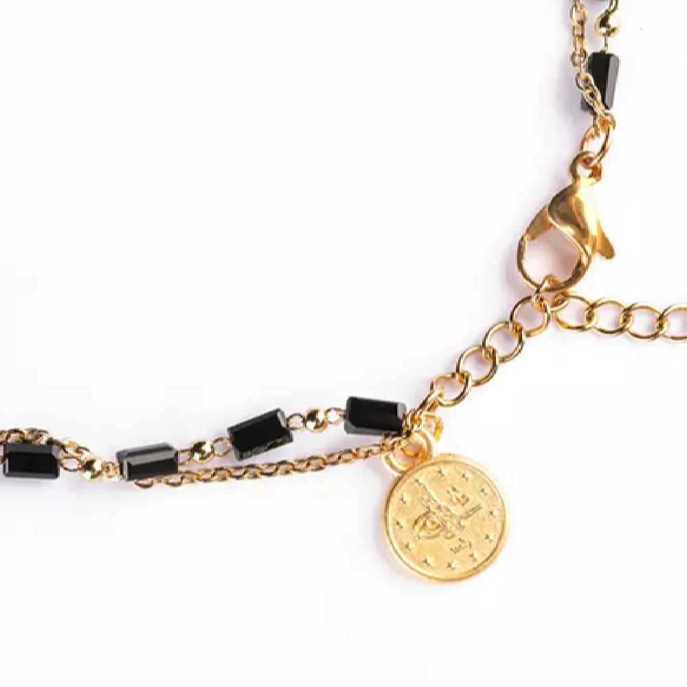 Zwarte Enkelketting met Libel – Model Dragonfly