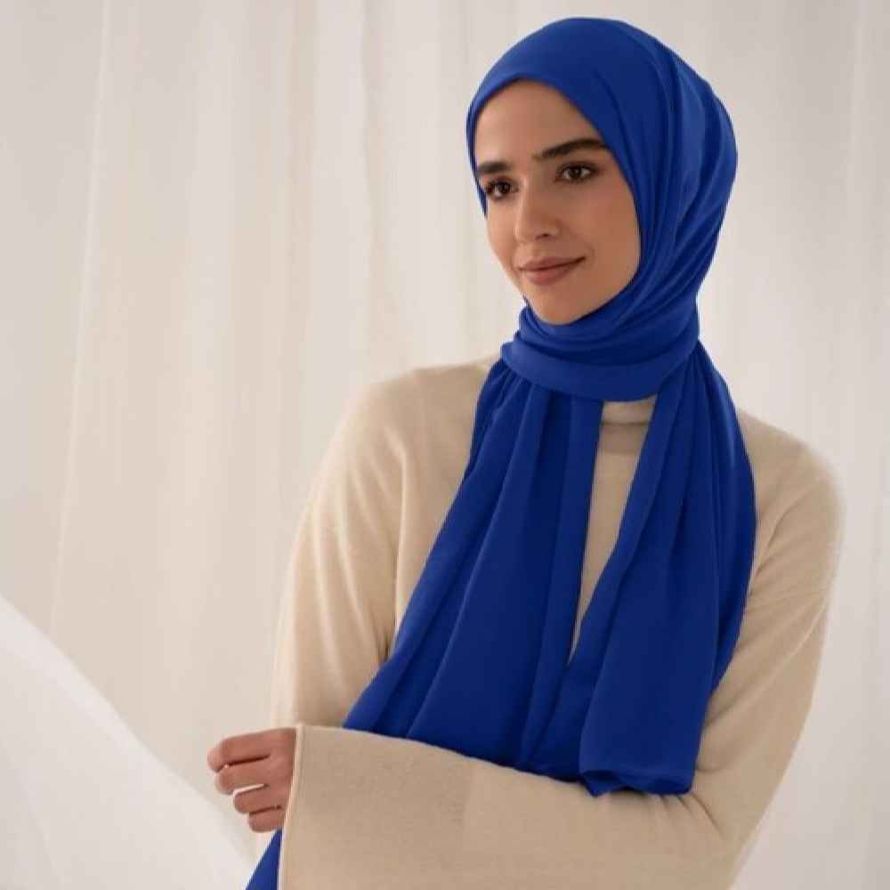 Blauwe Chiffon Shayla Hijab