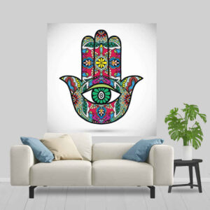 Paars Hamsa Hand Wandtapijt – Fluweel