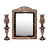 Gegraveerd Perzisch Koperen Spiegelraam & Kandelaar Set – King Design