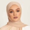 Crèmekleurige Chiffon Shayla Hijab voor Vrouwen
