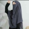 Donkergrijze Sjaal & Halve Niqab Set