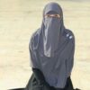 Donkergrijze Sjaal & Halve Niqab Set