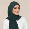 Groene Chiffon Shayla Hijab voor Moslimvrouwen