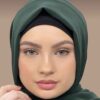 Groene Chiffon Shayla Hijab voor Moslimvrouwen