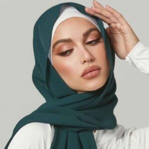 Groene Chiffon Shayla Hijab voor Moslimvrouwen