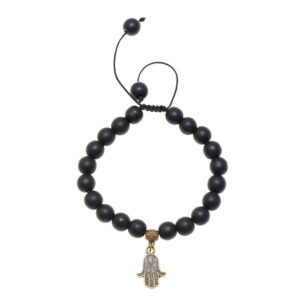 Beaded Armband voor Vrouwen – Hamsa Zwart Design