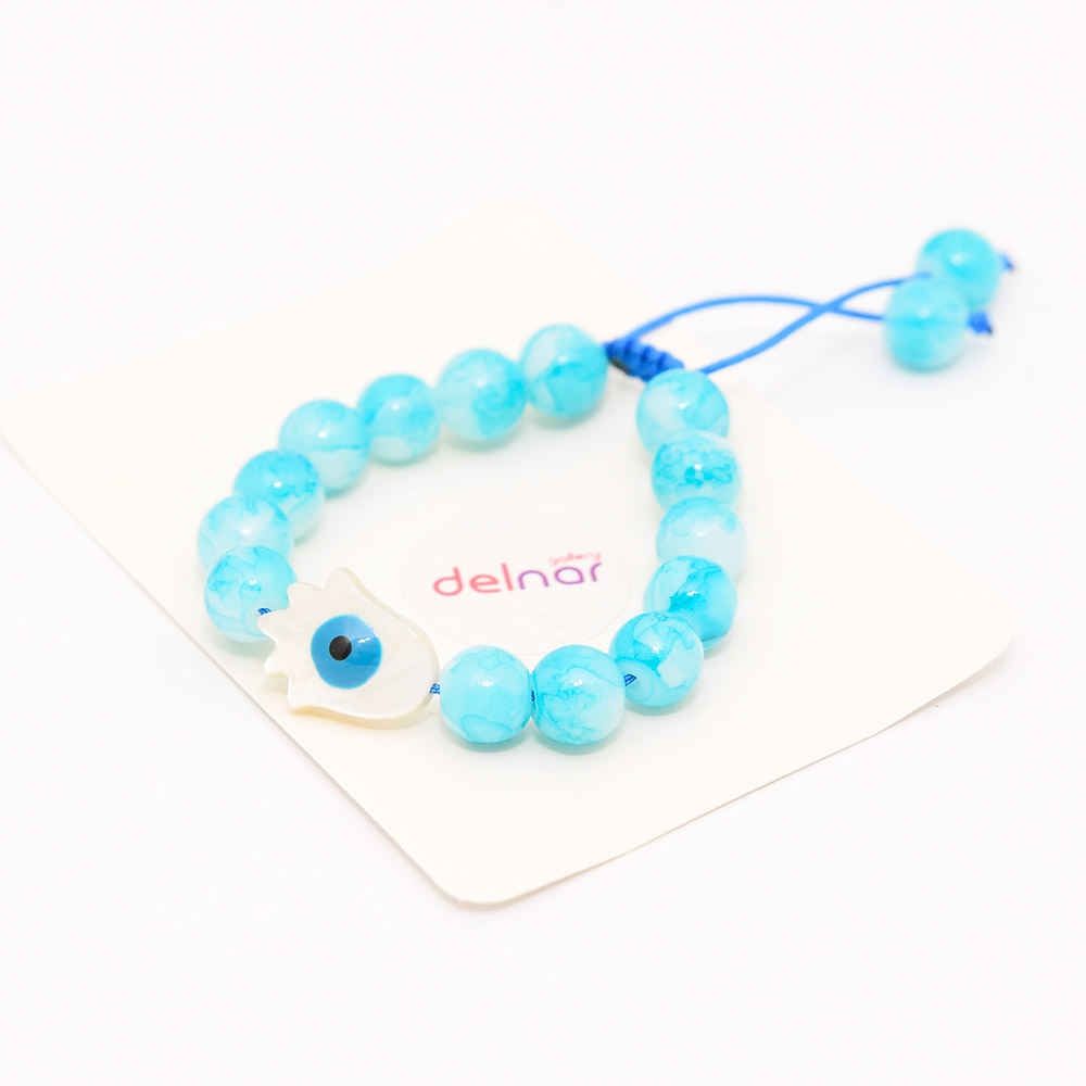 Beaded Armband voor Vrouwen – Hamsa Blauw Design