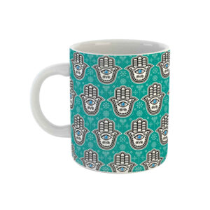 Islamitische Keramische Koffiemok – Hamsa Hand van Fatima Patroon